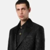 Leopard Jacquard Single-Breasted Blazer