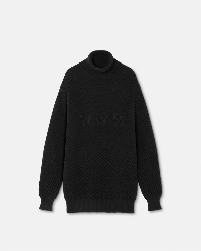 Logo Knit Long Turtleneck Sweater Logo Knit Long Turtleneck Sweater