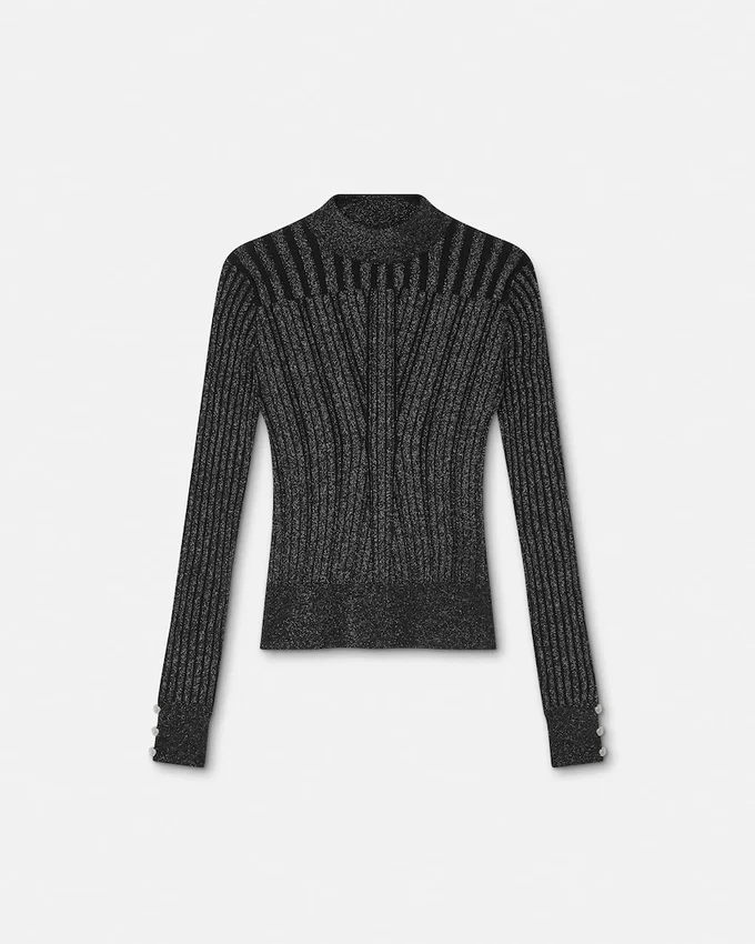 Lurex-Blend Ribbed Knit Top Lurex-Blend Ribbed Knit Top