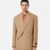 M&eacute;lange Wool Double-Breasted Blazer