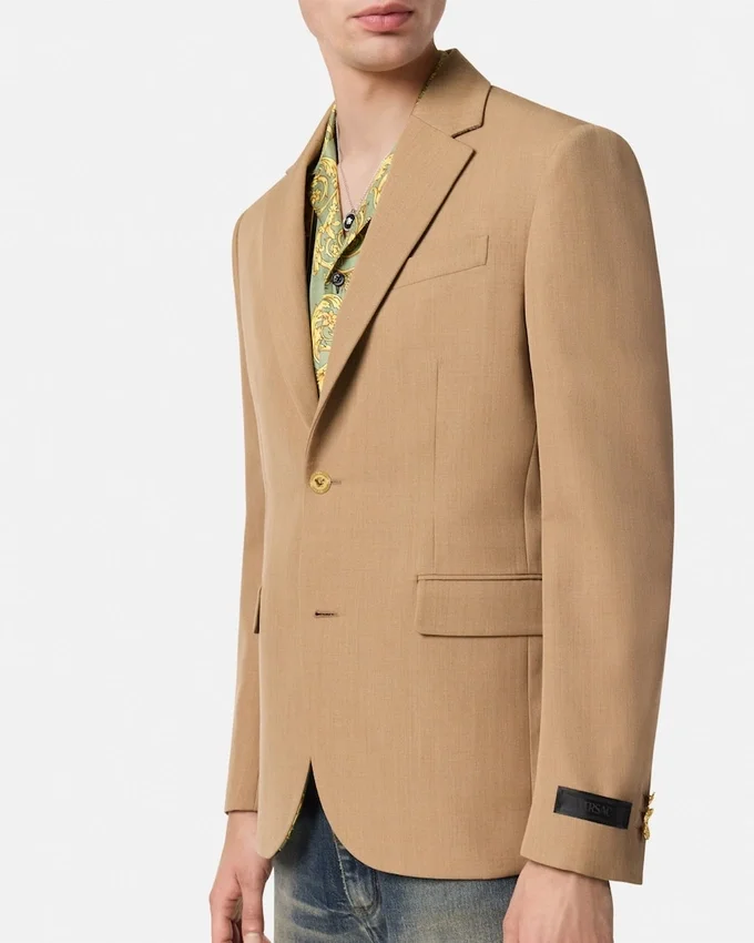 Mélange Wool Single-Breasted Blazer Mélange Wool Single-Breasted Blazer