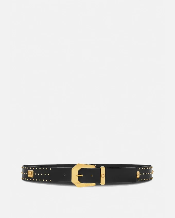 Medusa Heritage Embellished Leather Belt 4 cm Medusa Heritage Embellished Leather Belt 4 cm