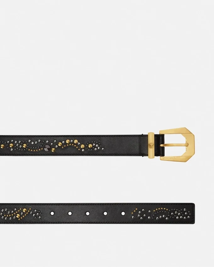 Medusa Heritage Studded Leather Belt 3 cm Medusa Heritage Studded Leather Belt 3 cm