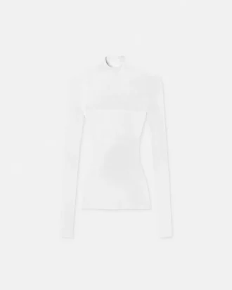 Merino Wool Fitted Ribbed Knit Top