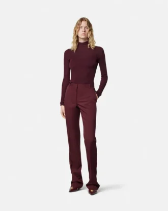 Merino Wool Fitted Ribbed Knit Top