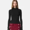 Merino Wool Fitted Ribbed Knit Top Merino Wool Fitted Ribbed Knit Top
