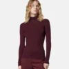 Merino Wool Fitted Ribbed Knit Top