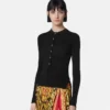 Merino Wool Ribbed Knit Henley Top Merino Wool Ribbed Knit Henley Top