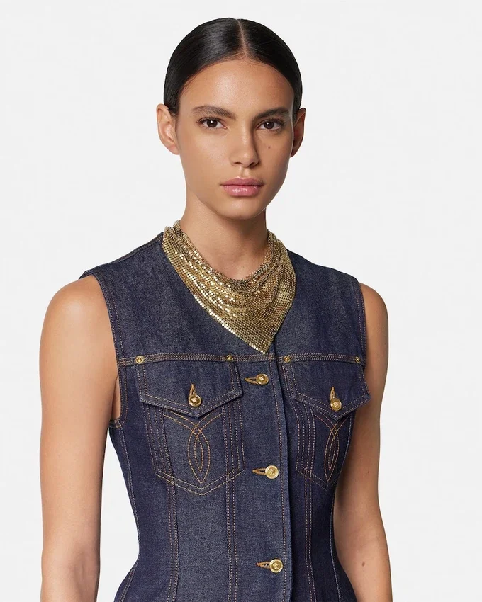 Metal Mesh Bandana Necklace Metal Mesh Bandana Necklace