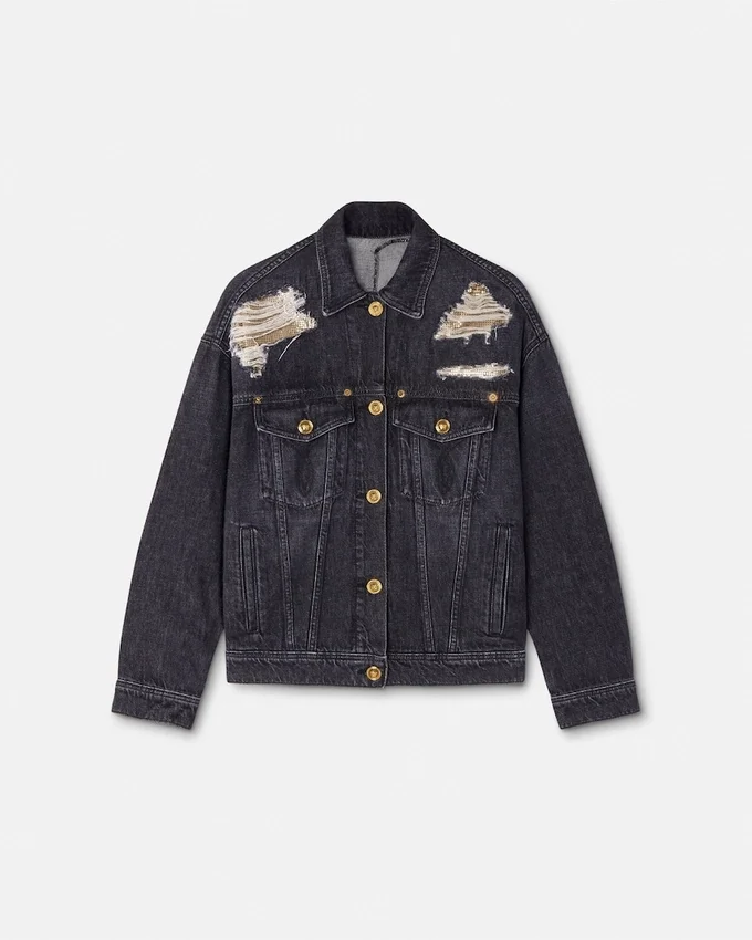Metal Mesh Denim Trucker Jacket Metal Mesh Denim Trucker Jacket