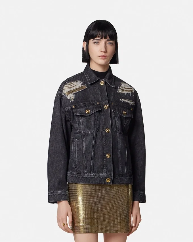 Metal Mesh Denim Trucker Jacket Metal Mesh Denim Trucker Jacket