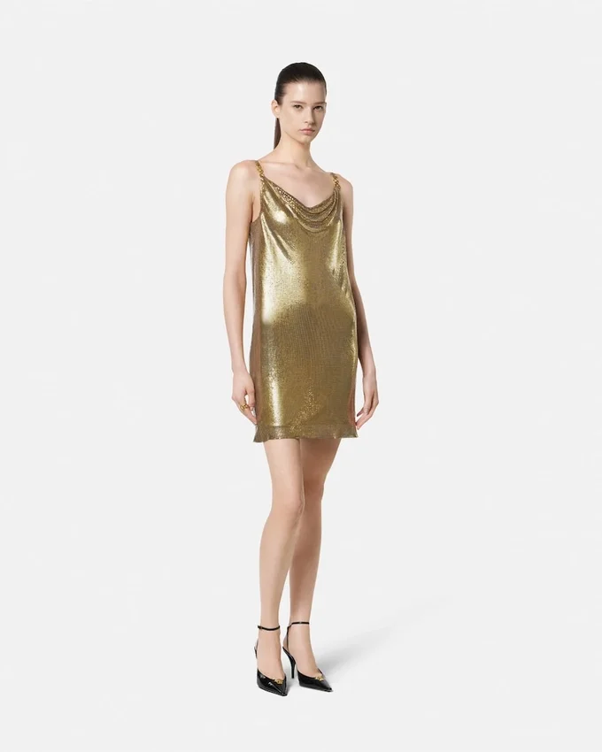 Metal Mesh Slip Mini Dress Metal Mesh Slip Mini Dress
