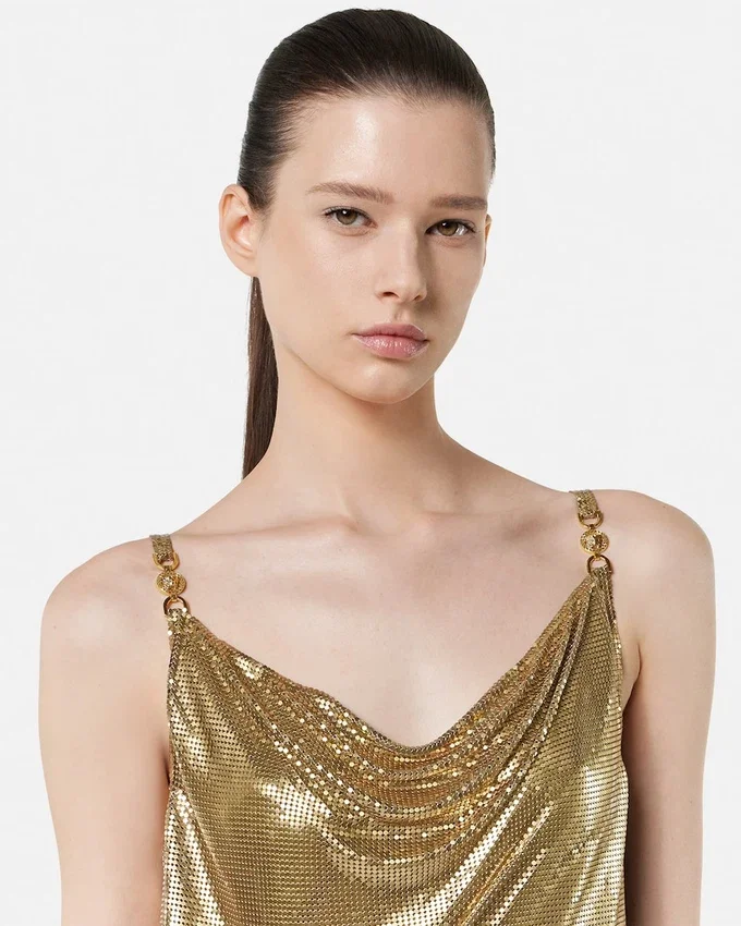 Metal Mesh Slip Mini Dress Metal Mesh Slip Mini Dress