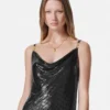 Metal Mesh Slip Mini Dress