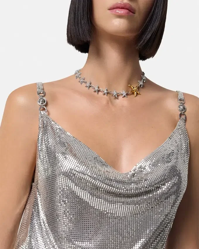 Metal Mesh Slip Mini Dress Metal Mesh Slip Mini Dress