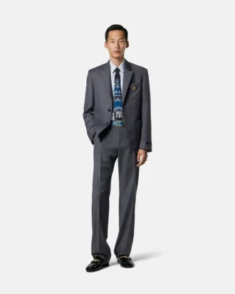Micro-Checked Wool Blazer