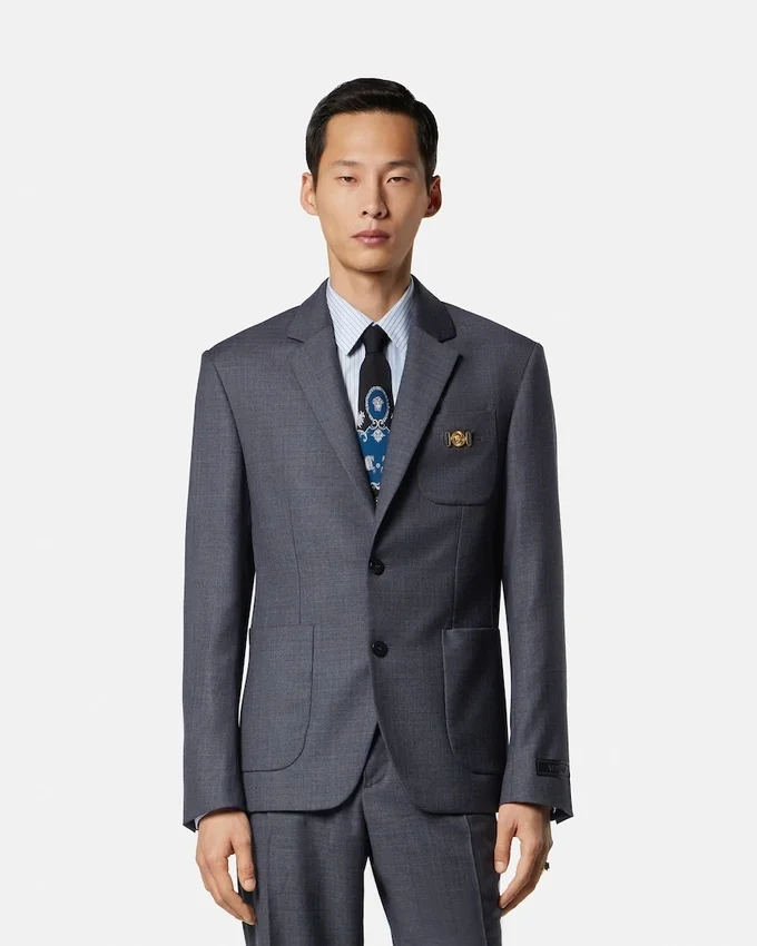 Micro-Checked Wool Blazer Micro-Checked Wool Blazer