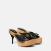 Opera Bow Leather Clogs 110 mm