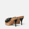Opera Bow Leather Clogs 110 mm