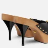 Opera Bow Leather Clogs 110 mm