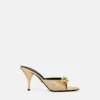 Opera Bow Metallic Mules 85mm