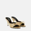 Opera Bow Metallic Mules 85mm