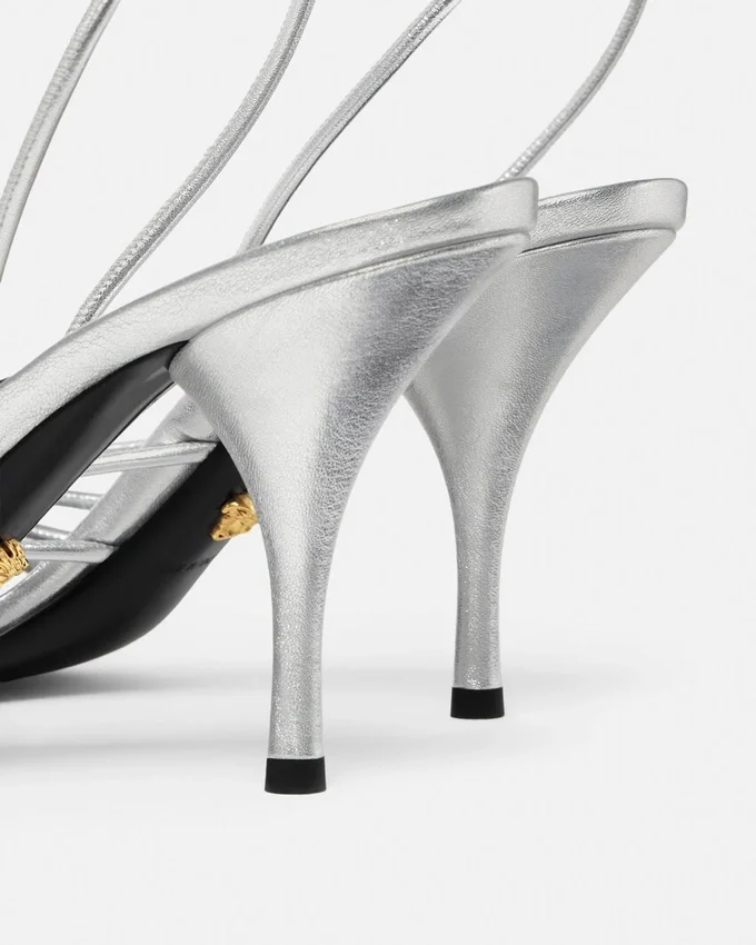 Opera Bow Metallic Sandals 85 mm Opera Bow Metallic Sandals 85 mm