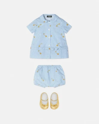 Pinstripe Pin Baby Dress Set