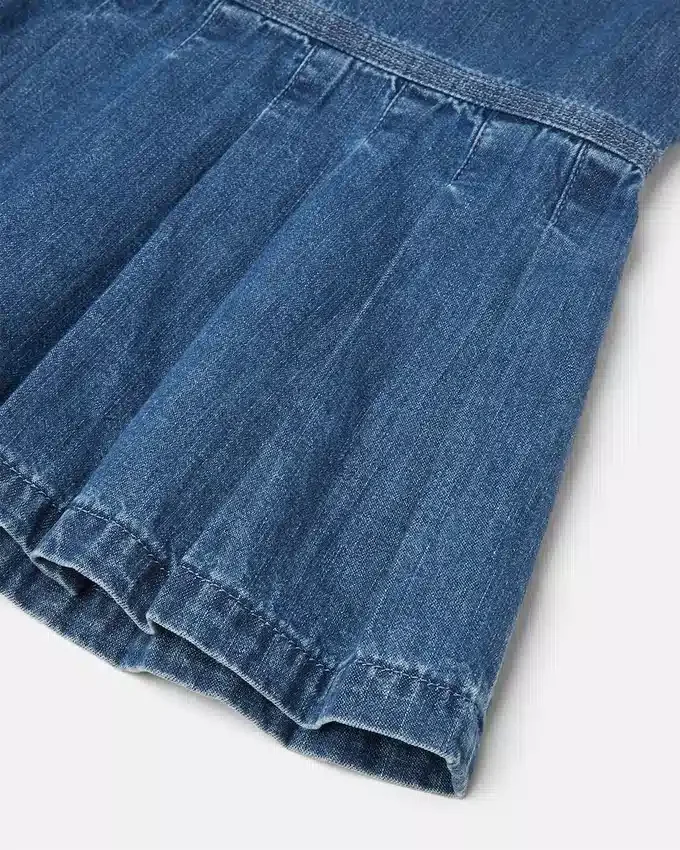 Pleated Denim Kids Dress Pleated Denim Kids Dress