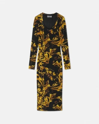 Porcelain Barocco Long Dress