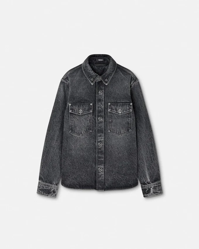 Printed-Foulard Denim Overshirt Printed-Foulard Denim Overshirt