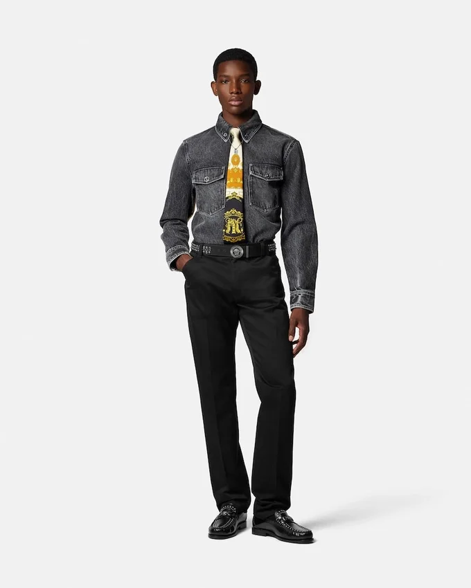 Printed-Foulard Denim Overshirt Printed-Foulard Denim Overshirt