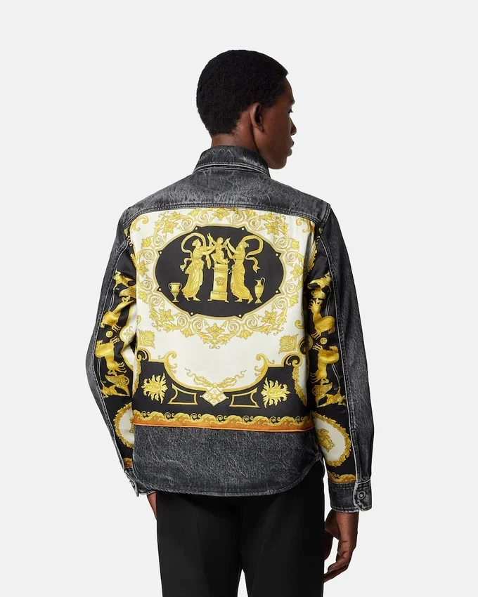 Printed-Foulard Denim Overshirt Printed-Foulard Denim Overshirt