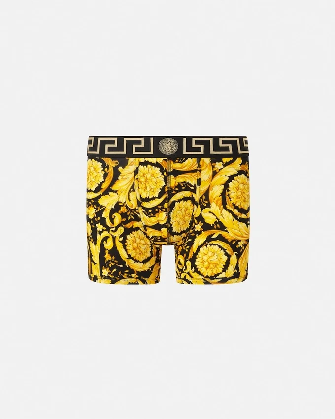Printed Jacquard Cotton-Jersey Long Trunks Printed Jacquard Cotton-Jersey Long Trunks