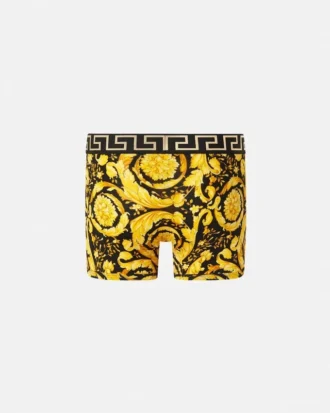 Printed Jacquard Cotton-Jersey Long Trunks