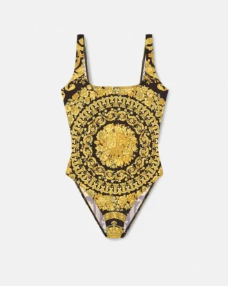 Printed Nylon-Blend One-Piece Swimsuit