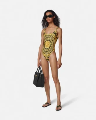 Printed Nylon-Blend One-Piece Swimsuit