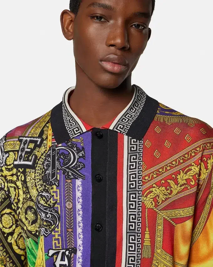 Printed Silk Knit Shirt Printed Silk Knit Shirt