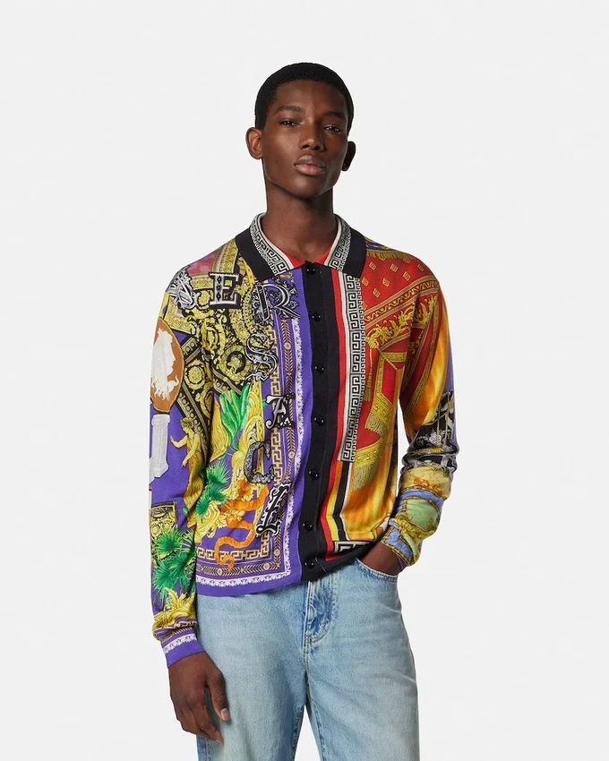 Printed Silk Knit Shirt Printed Silk Knit Shirt