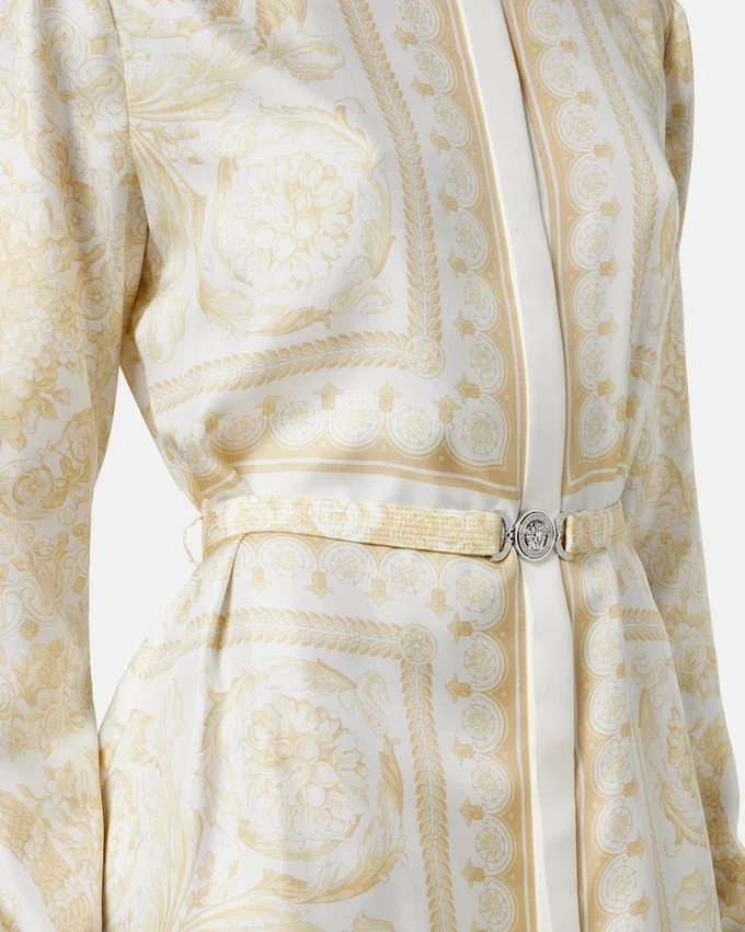 Printed Silk Twill Midi Shirt Dress Printed Silk Twill Midi Shirt Dress
