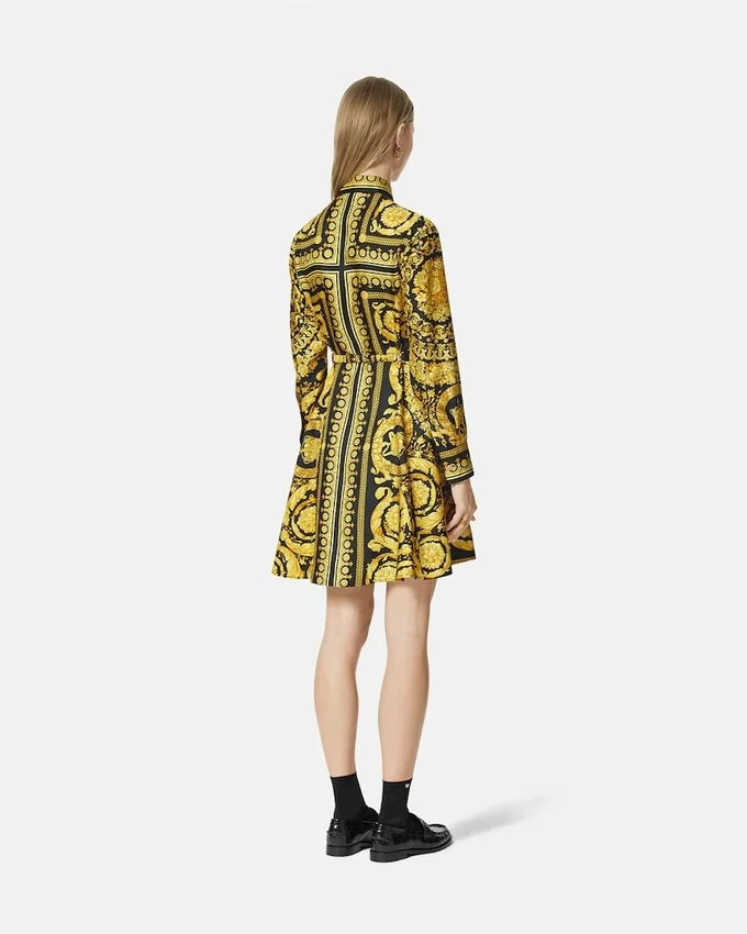 Printed Silk Twill Mini Shirt Dress Printed Silk Twill Mini Shirt Dress