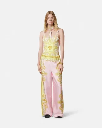 Printed Silk Twill Pants