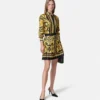 Printed Silk Twill Pleated Mini Skirt