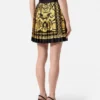 Printed Silk Twill Pleated Mini Skirt