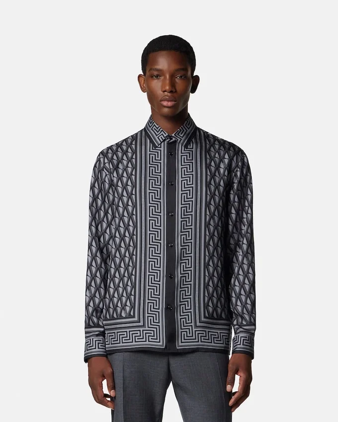Printed Silk Twill Regular Shirt Printed Silk Twill Regular Shirt