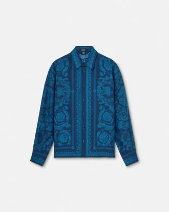 Printed Silk Twill Slim Shirt
