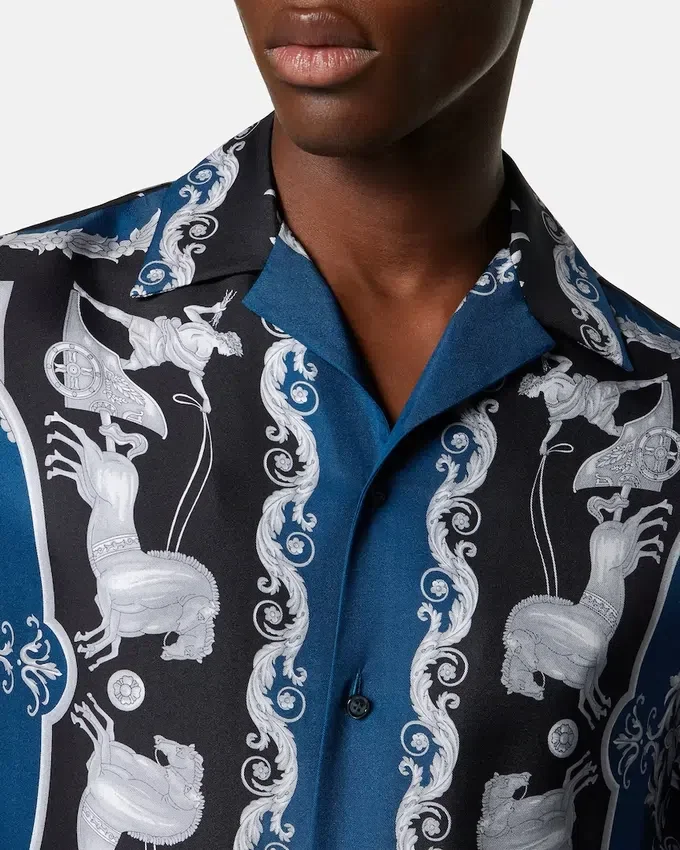 Printed Silk Twill Slim Shirt Printed Silk Twill Slim Shirt