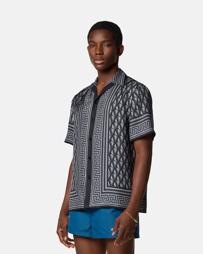 Printed Silk Twill Slim Shirt Printed Silk Twill Slim Shirt