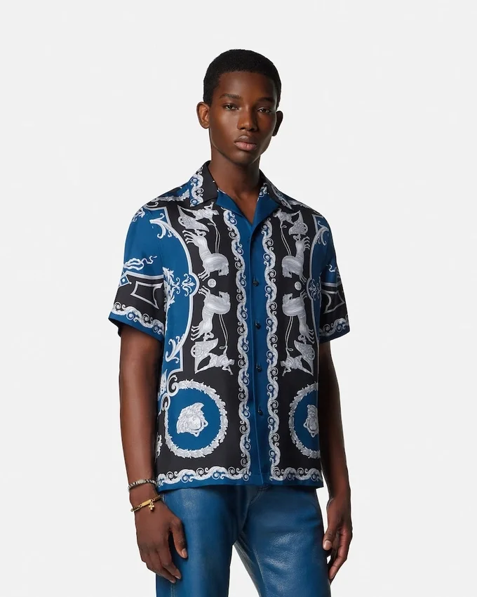 Printed Silk Twill Slim Shirt Printed Silk Twill Slim Shirt