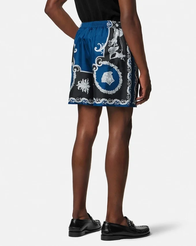 Printed Silk Twill Slim Shorts Printed Silk Twill Slim Shorts